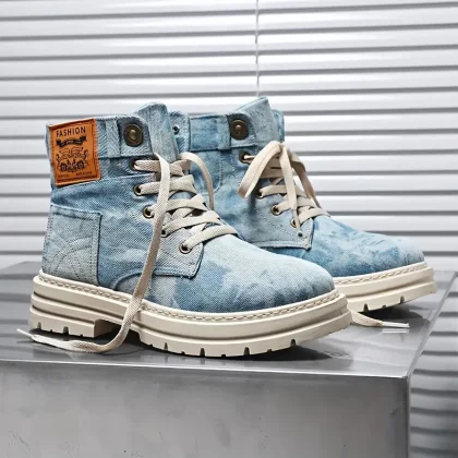 Men's Big & Tall High-Top Boots - Thick Cushioned Sole, Lace-Up Work Boots