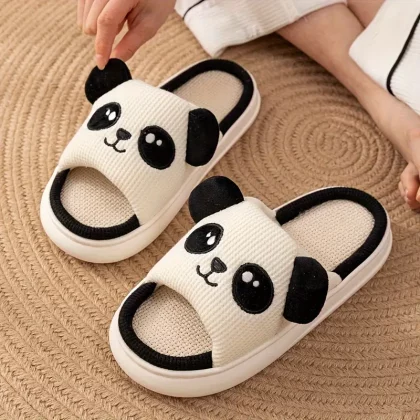 Adorable Panda Slides - Soft, Comfortable Indoor Flip-Flops for Men & Women, Cute Cartoon