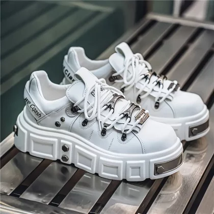 Men's Punk Style Platform Sneakers - Thick Sole