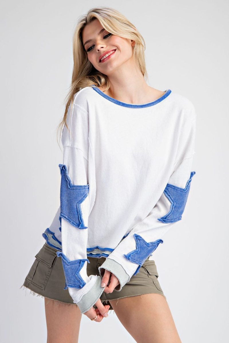 Mineral Washed Star Embroidered Top - Image 2