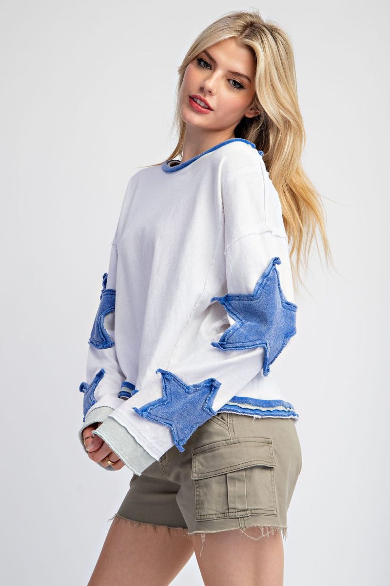 Mineral Washed Star Embroidered Top - Image 3
