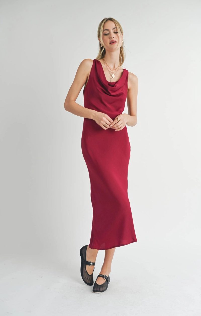 Sweet Treat Cowl Neck Midi Dress - Image 13