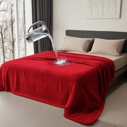 Go to detail page for "Bedding Aid Waterproof Blanket for Bed - Reversible Splash Blanket, Water Proof, Spill-Proof, Leakproof & Water Resistant, Double-Sided Flannel (Passion Red & Midnight Black, 60x80)." Rated 4.4 out of 5 stars by 1817 reviews. Eligible for Prime.