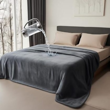 Go to detail page for "Bedding Aid Queen Size Waterproof Blanket, Spill-Proof Cozy Flannel Splash Blanket for Bed, Stain Proof, Water Proof & Mess-Free (Moon Grey & Starlit Grey, 80x90." Rated 4.2 out of 5 stars by 506 reviews. Eligible for Prime.