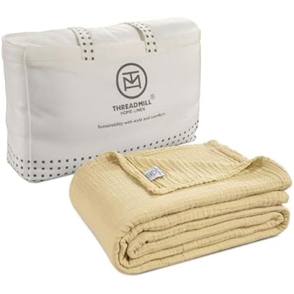 Sponsored Ad - Threadmill King Size Blankets4 Layer 100% Cotton Gauze | Lightweight, Breathable, and Cozy Summer |Muslin...