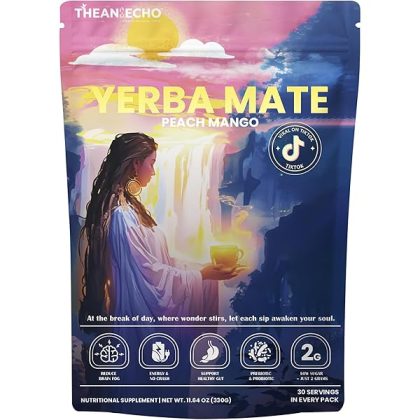 Yerba Mate Peach Mango Tea - Super Calm Yerba Mate - Low Sugar Content, Clean Energy with No Crash - Stay Refreshed and Focused Throughout the Day - Ideal for Health Enthusiasts - 30 Servings