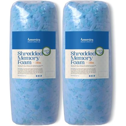 Bean Bag Filler Shredded Memory Foam Filling 10 Pounds, Pillow Stuffing Bean Bag Refill Material for Pouf Ottoman Couch Cushion Dog Bed Stuffed Animals and Art Crafts - Blue