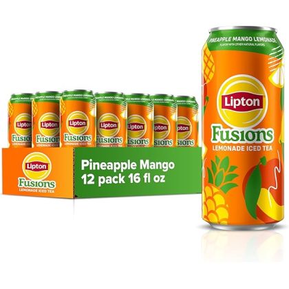Fusions, Pineapple Mango Lemonade Iced Tea, 16 Fl Oz Cans (Pack of 12)