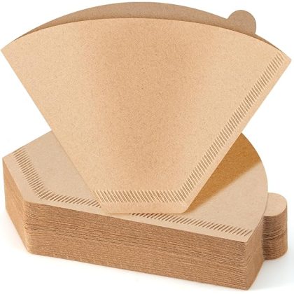 100 Count Coffee Filters #4, Premium Cone Coffee Filters 8-12 cup, Unbleached Natural Paper, Disposable Coffee Filters 4 Cone Paper for Pour Over and Drip Coffee Maker