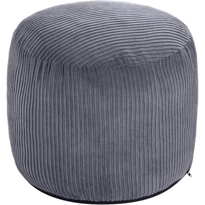 Pouf Ottoman Foot Stools Ottoman with Foam Small Corduroy Ottomans for Living Room Ottomans Pouf 20x15 Floor Poufs Foot Rest for Office Chair Dark Grey Foot Stool Small