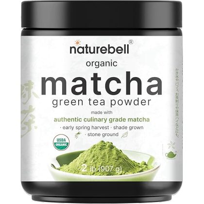 Organic Matcha Green Tea Powder, 2 Pounds | Unsweetened with Zero Sugar, Culinary Grade, Potent Early Harvest, Fine Stone Ground ?C Vegan, All Purpose, Great for Matcha Latte