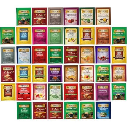 Tea Bag Sampler Assortment, Variety Pack (44 Count), 44 Unique Flavors for Tea Lovers: Women, Men, Couples, Family, Friends, Coworkers