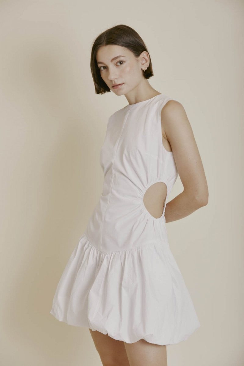 Cut Out Bubble Hem Mini Dress - Image 3