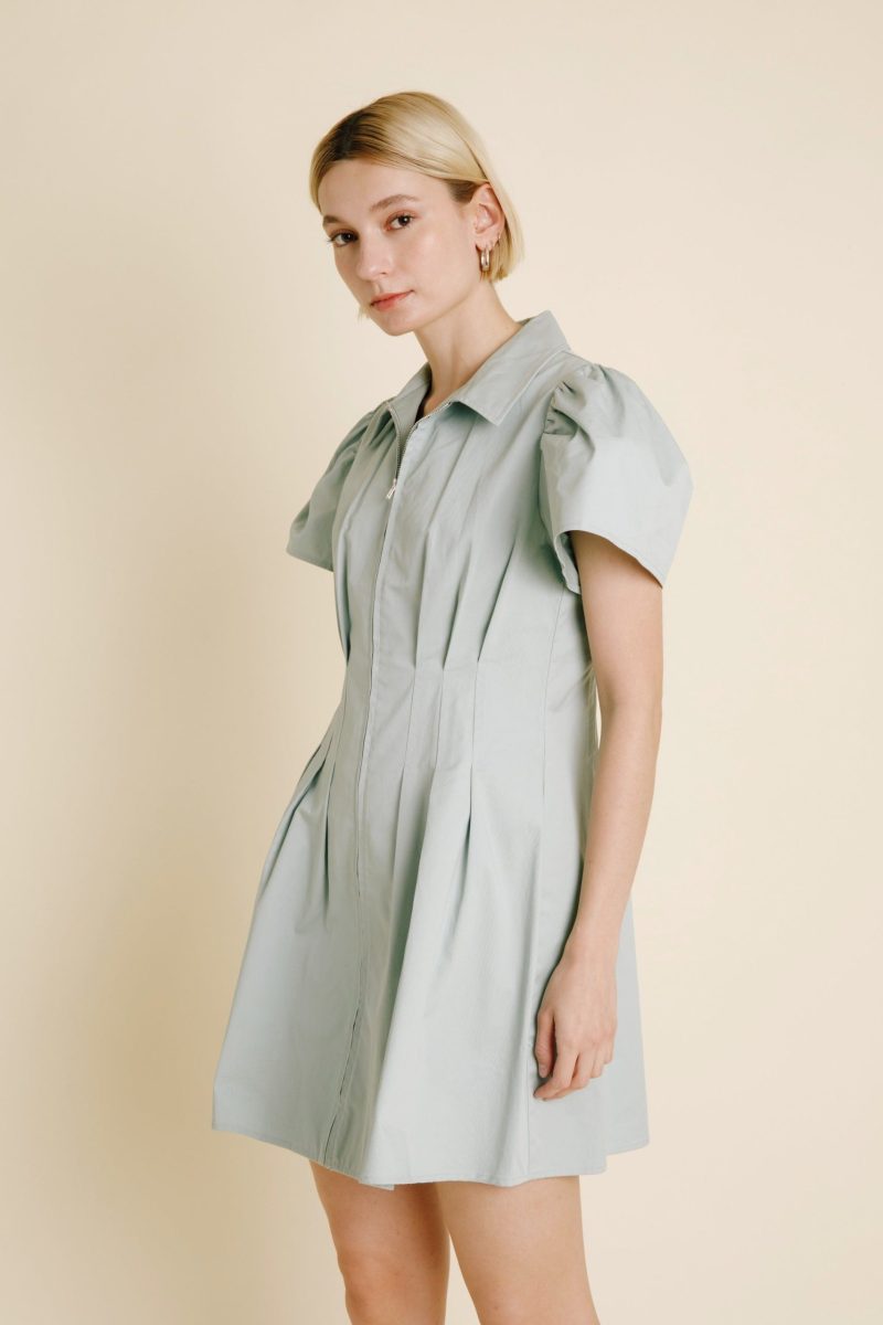 Pleated Utility Mini Dress - Image 3