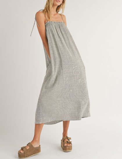 No Limits Tie Strap Midi Dress