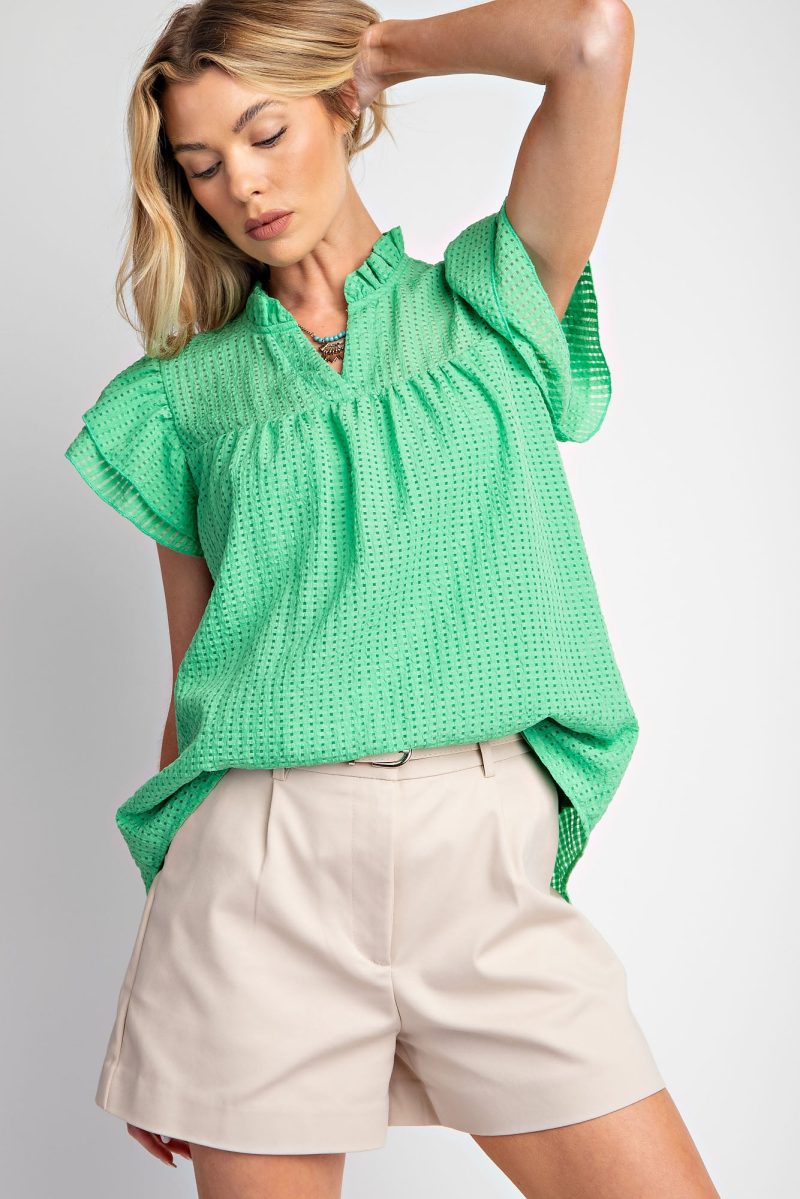 Textured Poly Creep Woven Top - Image 2