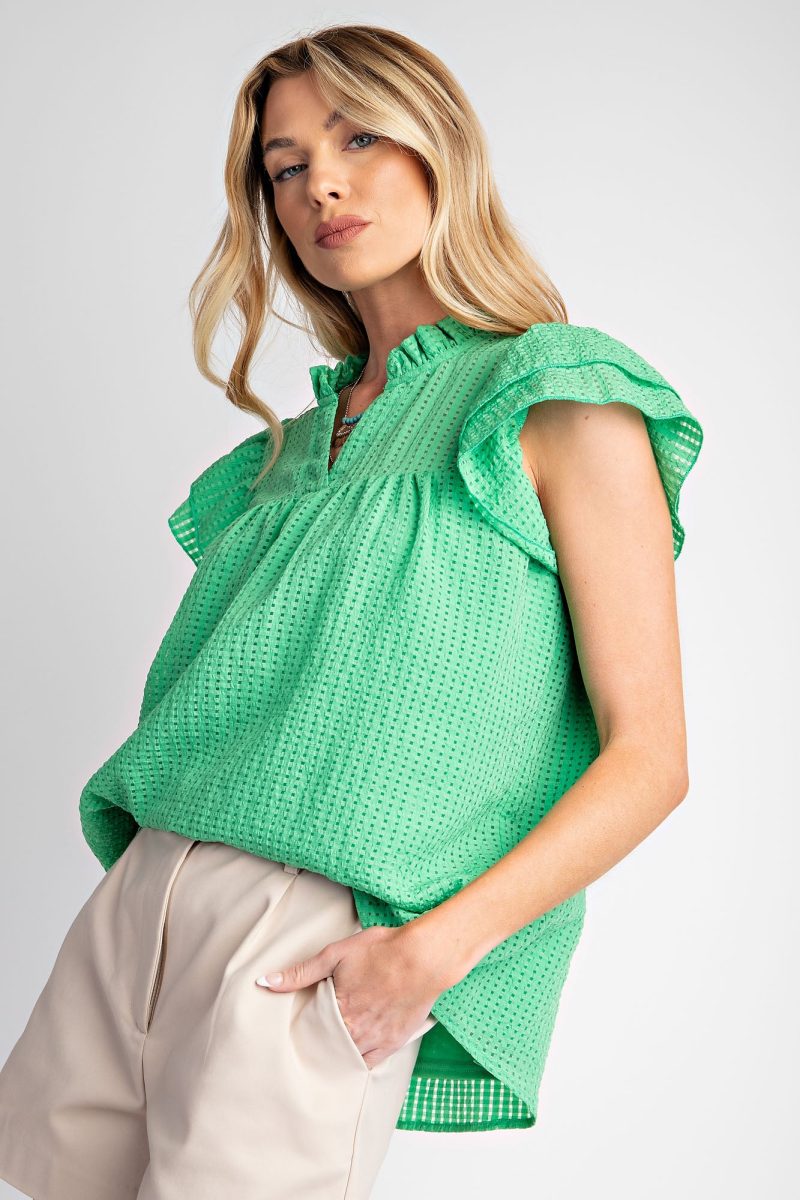 Textured Poly Creep Woven Top - Image 4