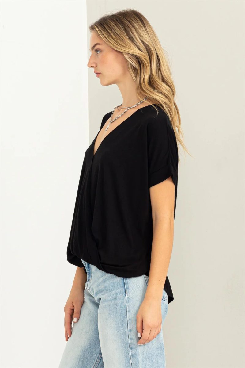 Short Sleeve Surplice Top - Image 2