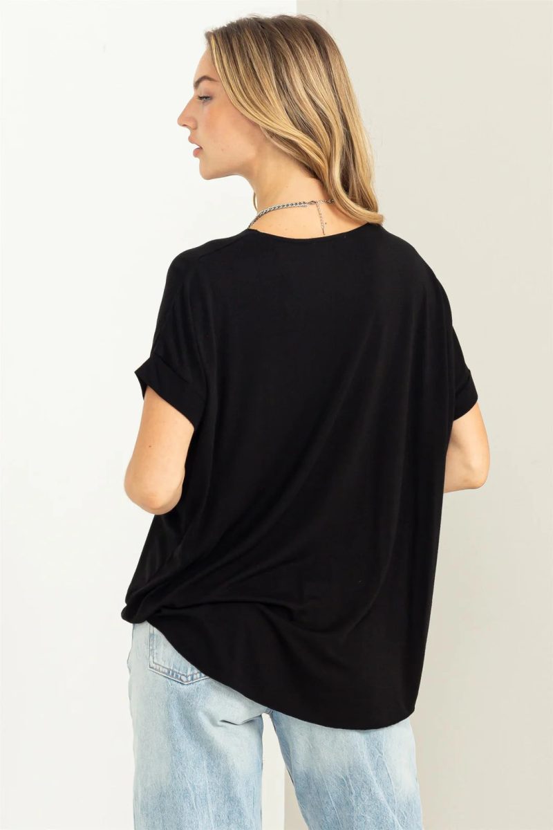 Short Sleeve Surplice Top - Image 3
