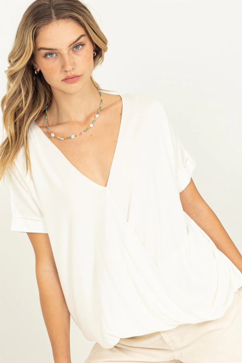 Short Sleeve Surplice Top - Image 6