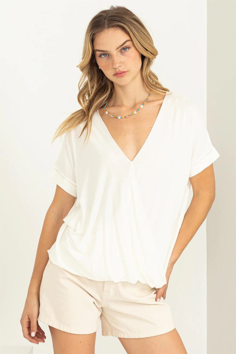 Short Sleeve Surplice Top - Image 7