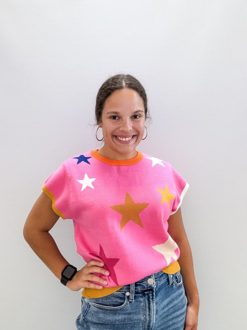Short Sleeve Star Knit Top - Image 2