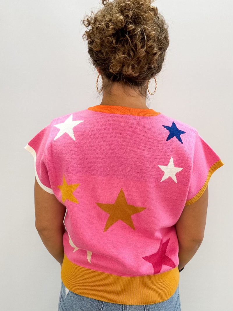 Short Sleeve Star Knit Top - Image 3