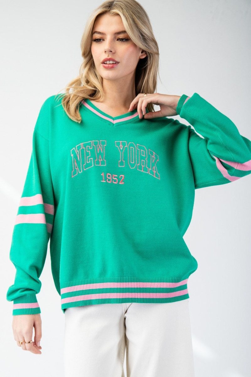 New York Varsity V-Neck Pullover - Image 2
