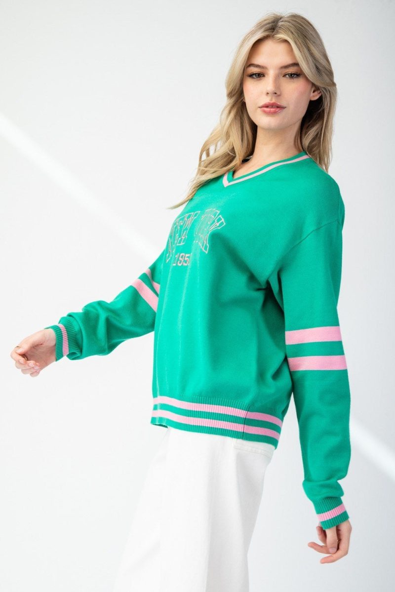 New York Varsity V-Neck Pullover - Image 8