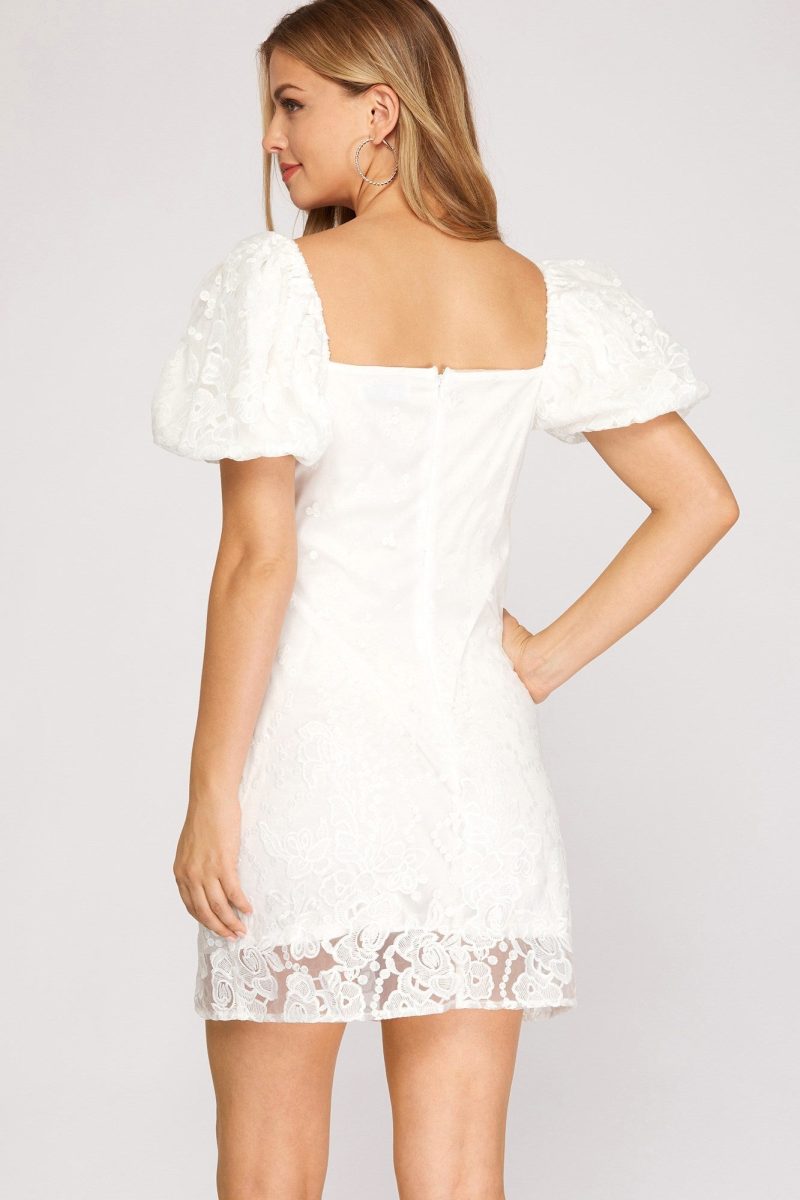 Short Sleeve Organza Mini Dress - Image 4