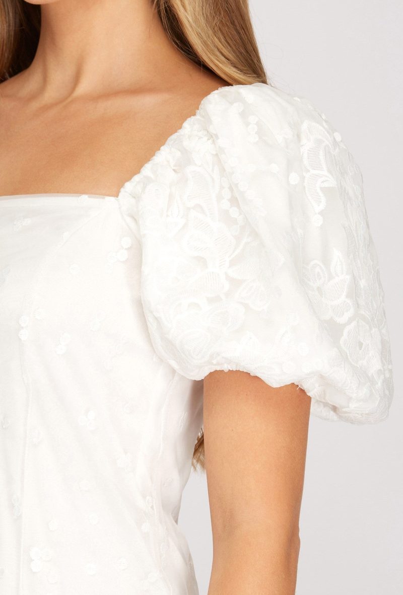 Short Sleeve Organza Mini Dress - Image 3