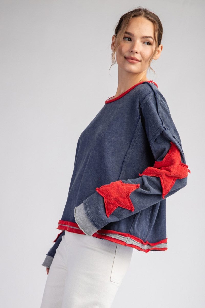 Mineral Washed Star Embroidered Top - Image 9