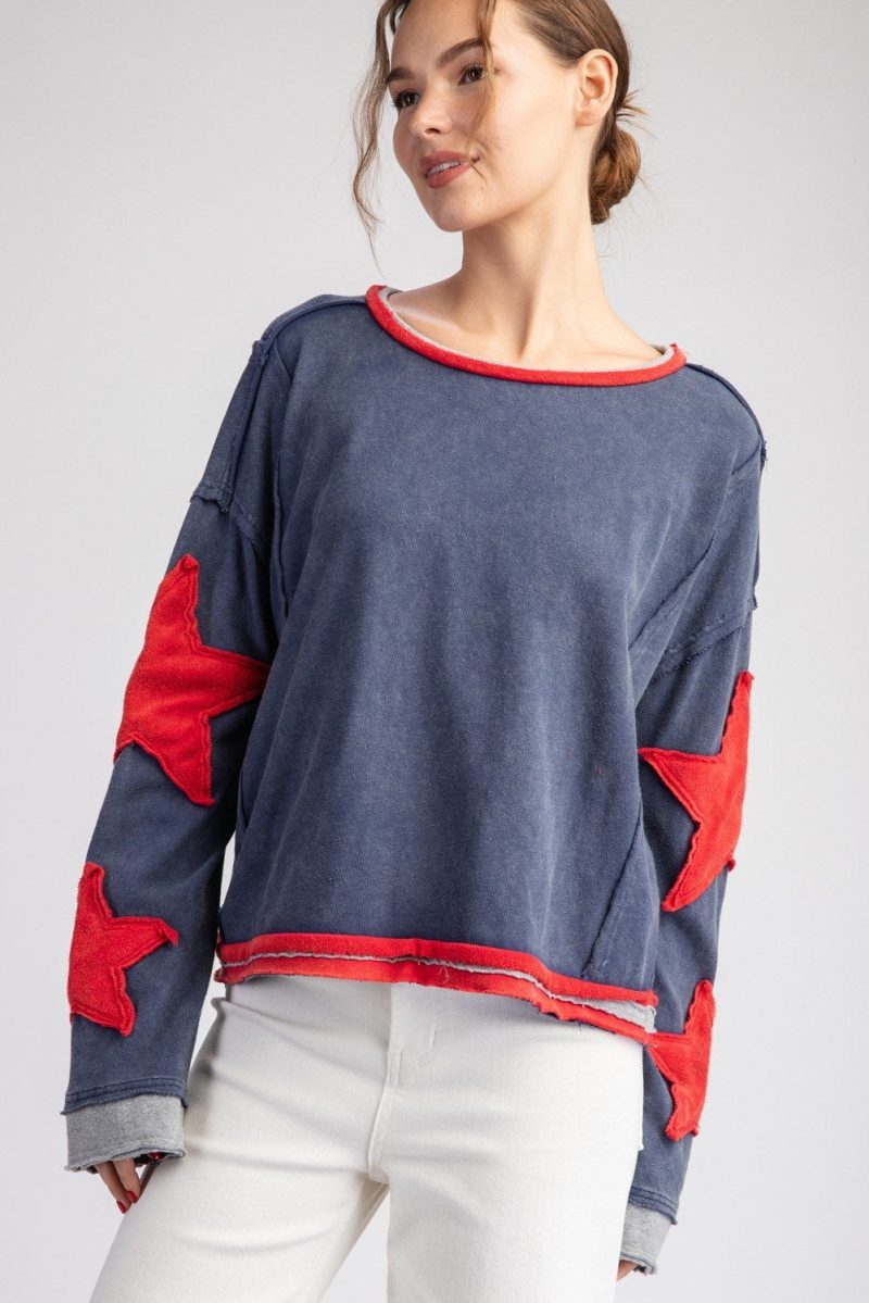 Mineral Washed Star Embroidered Top - Image 6