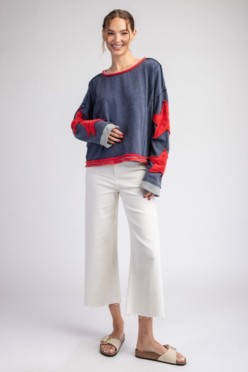 Mineral Washed Star Embroidered Top - Image 8