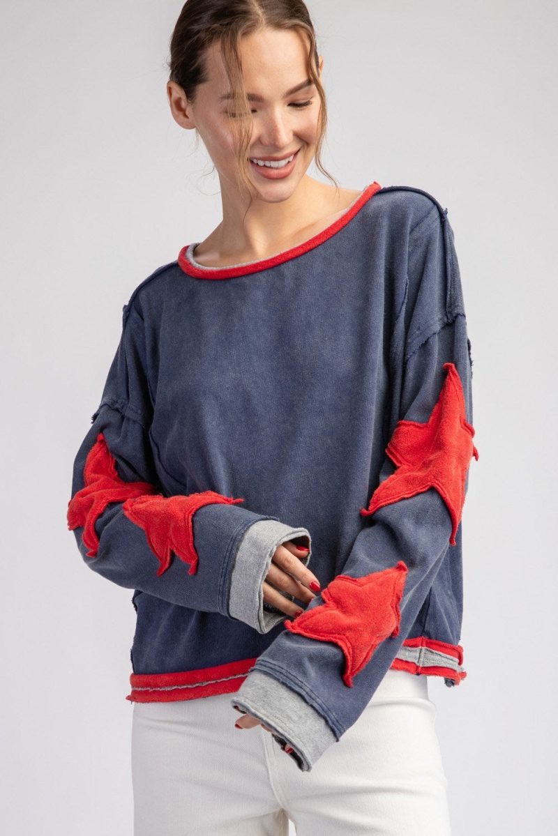 Mineral Washed Star Embroidered Top - Image 7