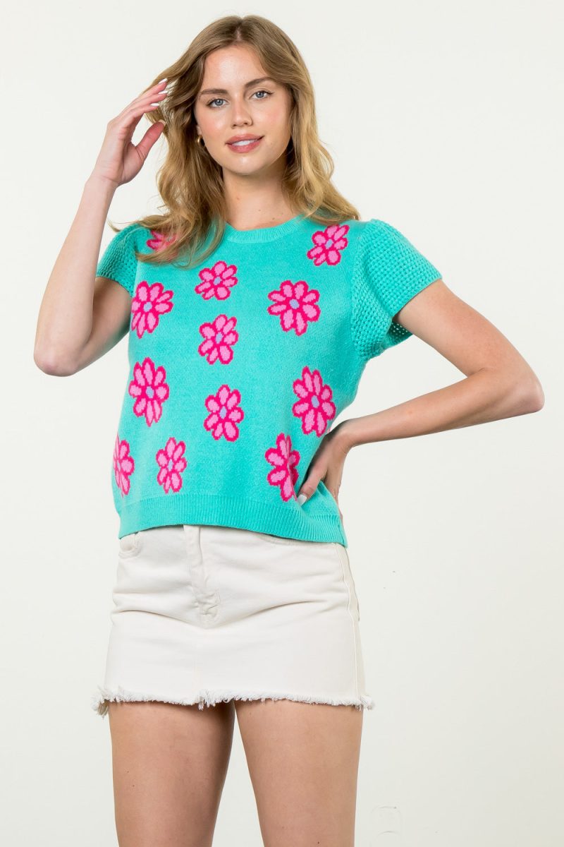 Floral Printed Knit Sweater - Image 8