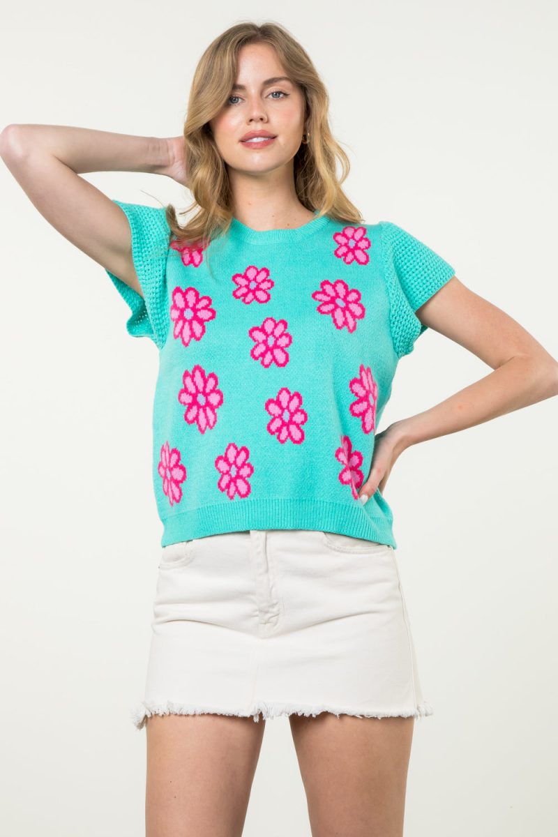 Floral Printed Knit Sweater - Image 2