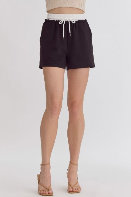 Textured High Waisted Shorts