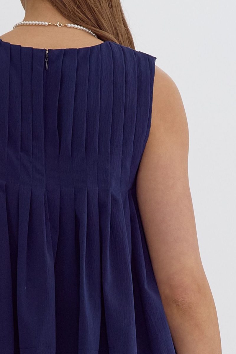 Pleated Sleeveless Cropped Ruffled Detail Top - Image 14