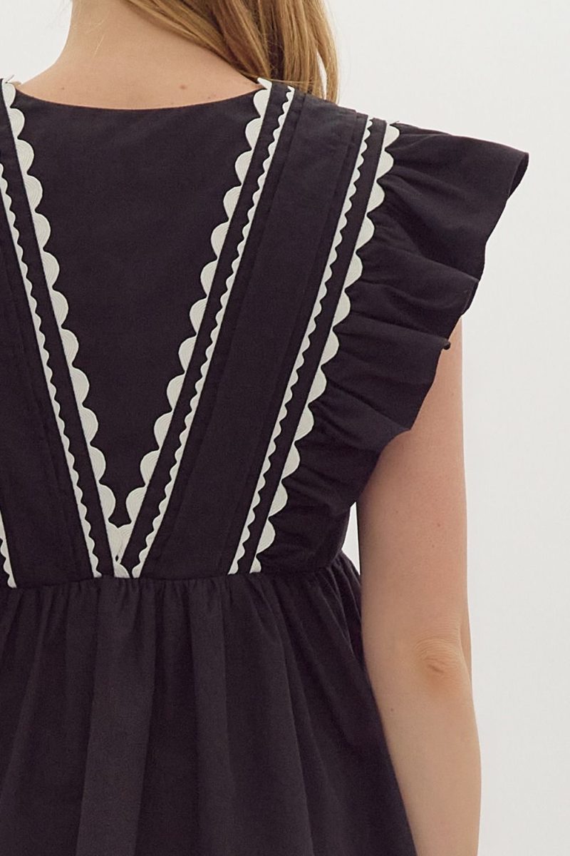 Solid Ruffled Sleeve V-Neck Top - Image 12