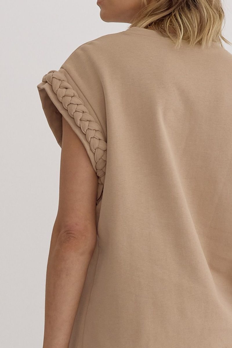 Solid Round Neck Cap Sleeve Top - Image 14