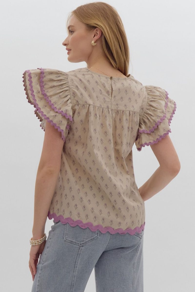 Printed V-neck Top - Image 7