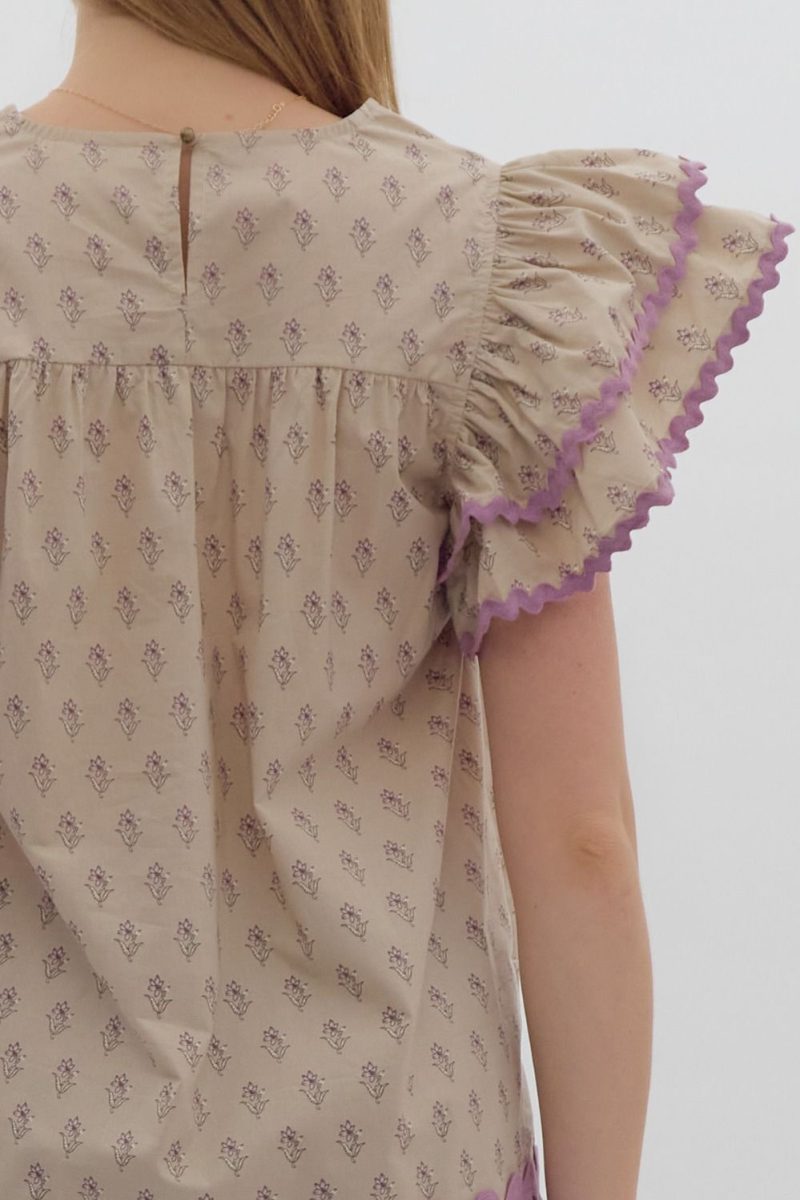 Printed V-neck Top - Image 6