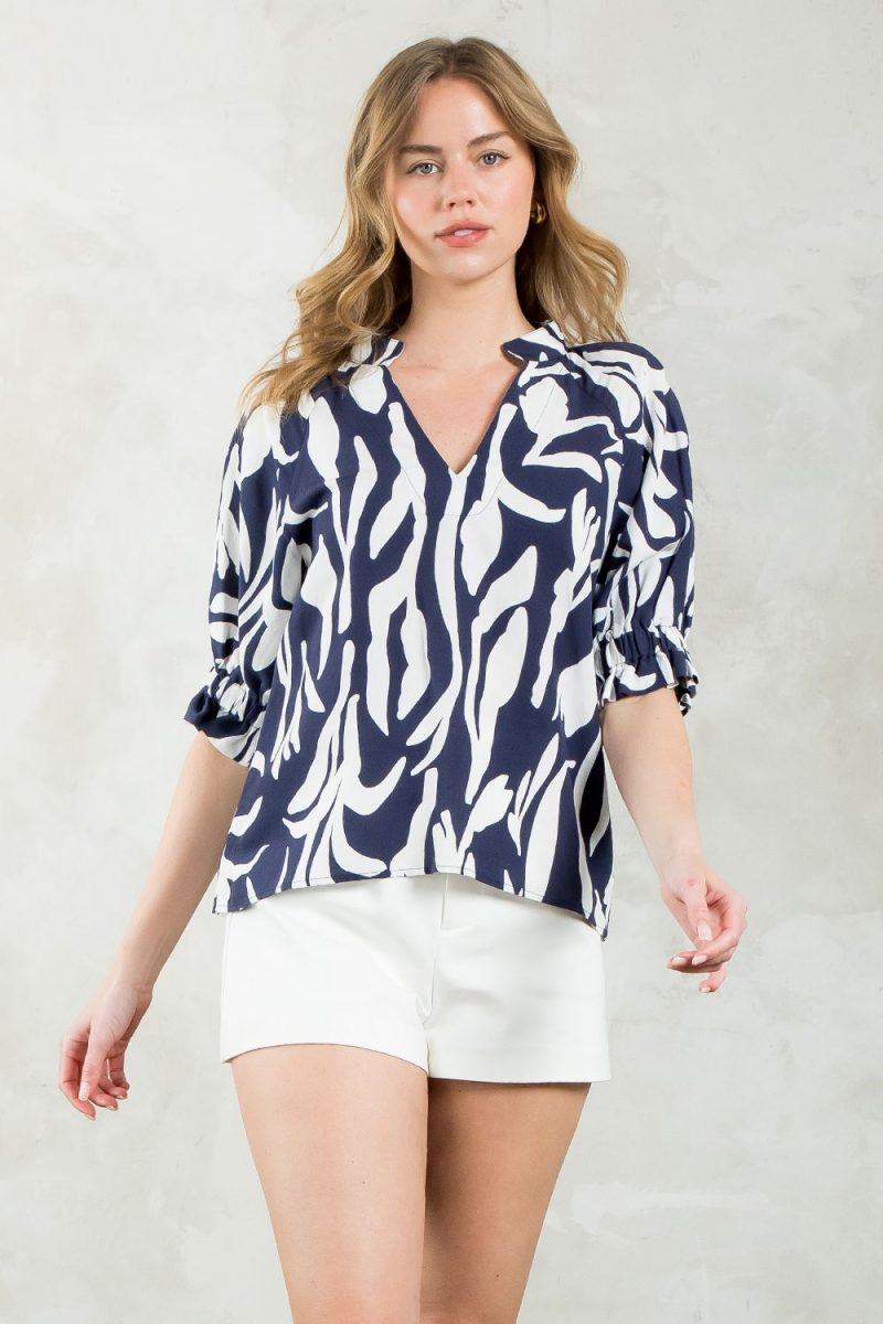 V-Neck Print Top - Image 6