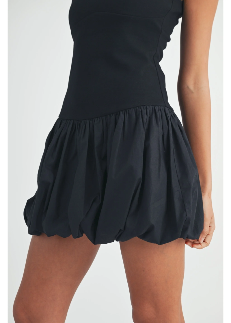 Scoop Neckline Sleeveless Bubble Hem Mini Dress - Image 5