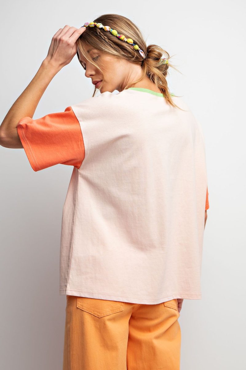 Color Block Jersey "Live Laugh Love" Top - Image 5