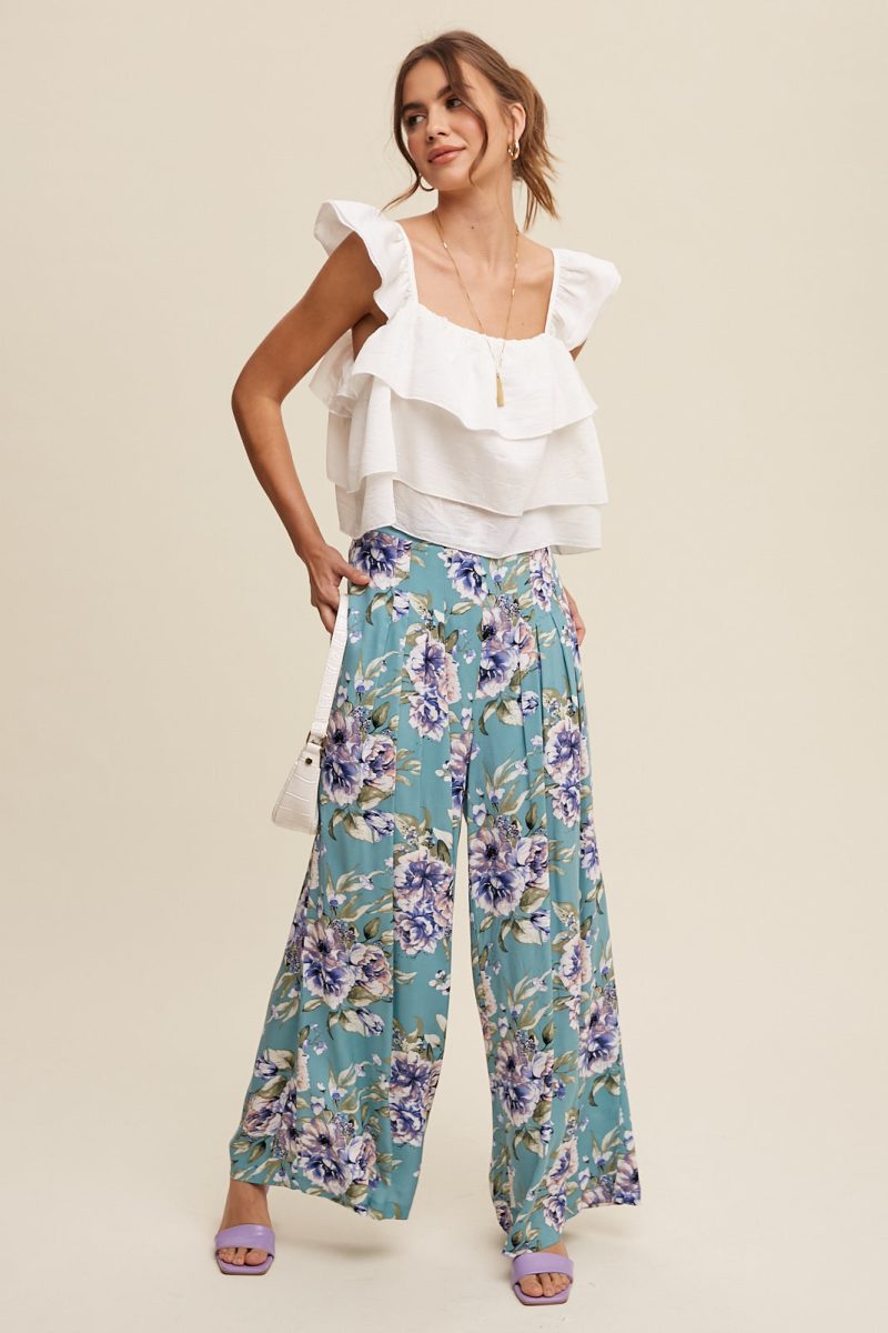 All Over Ruffle Square Neck Blouse Top - Image 10