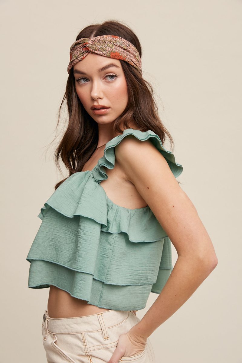 All Over Ruffle Square Neck Blouse Top - Image 22