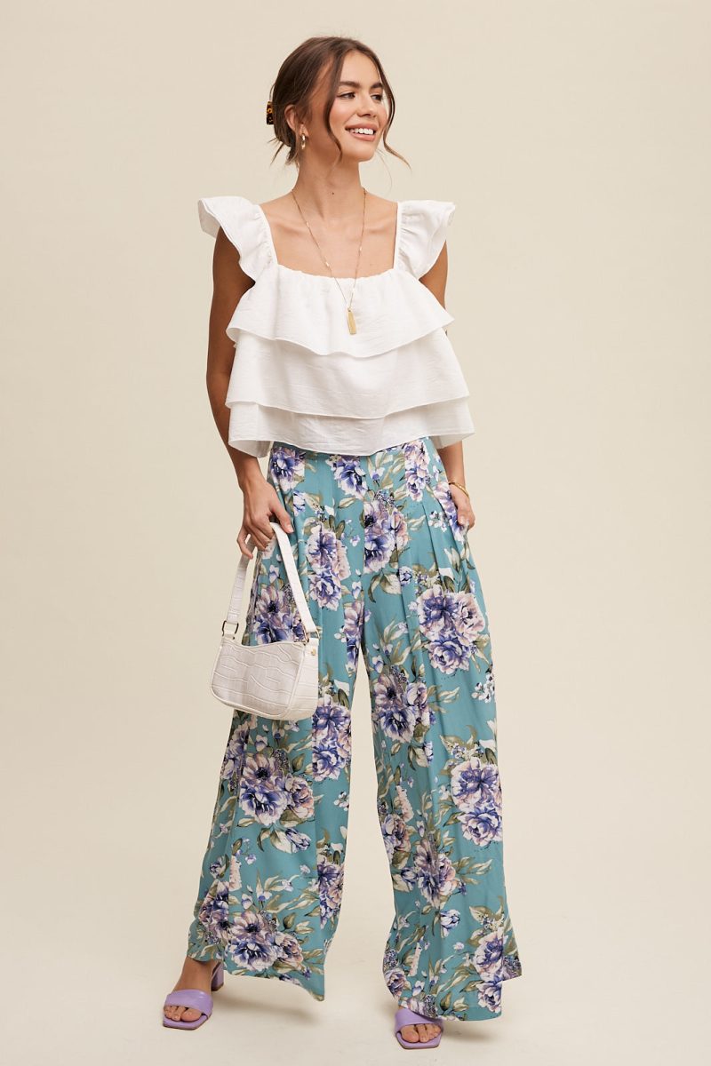 All Over Ruffle Square Neck Blouse Top - Image 12