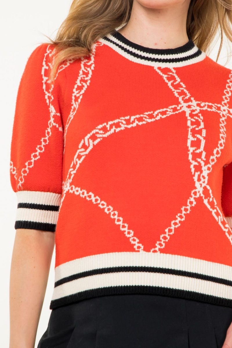 Short Sleeve Knit Chain Top - Image 14